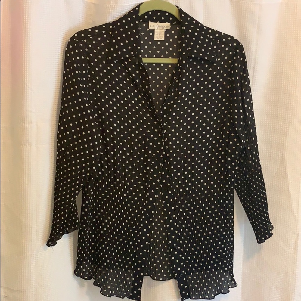 Black polka dot ladies blouse